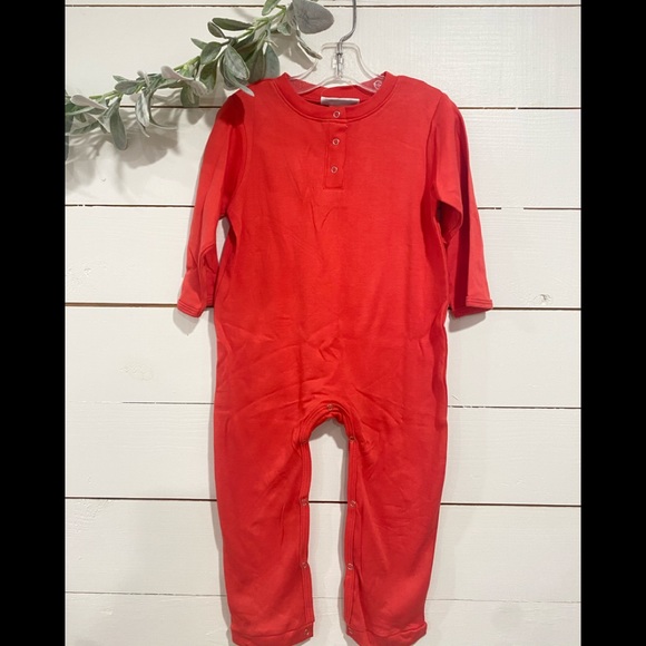 NWT 18 M Red Longall Romper - Picture 1 of 4